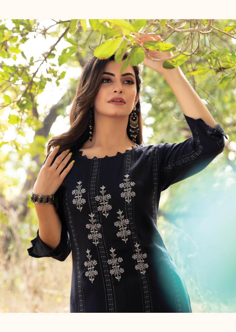Wanna Bahara Fancy Ethnic Wear Hand Work Kurti With Bottom Collection